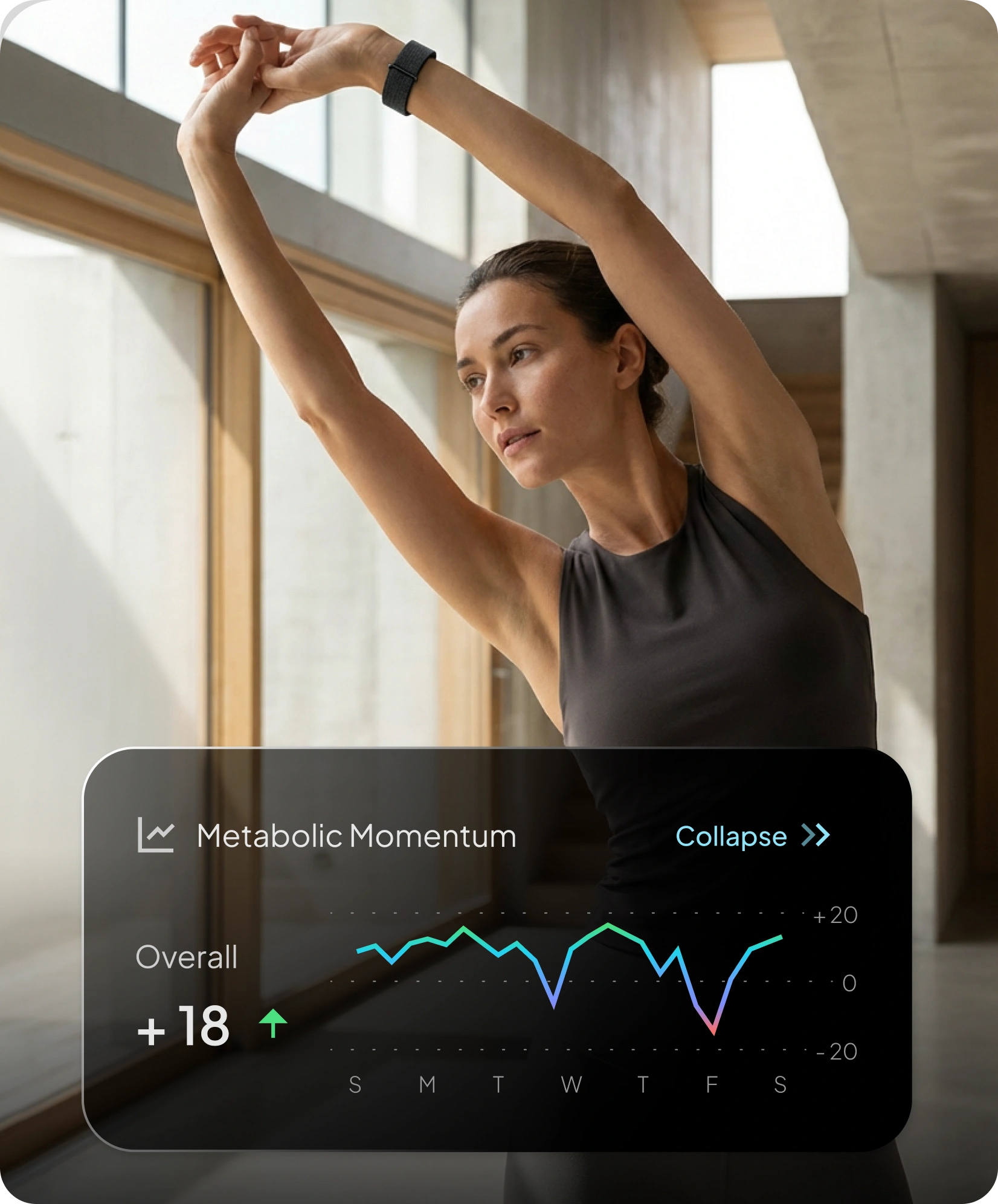 Hume app showing a declining health trend alert