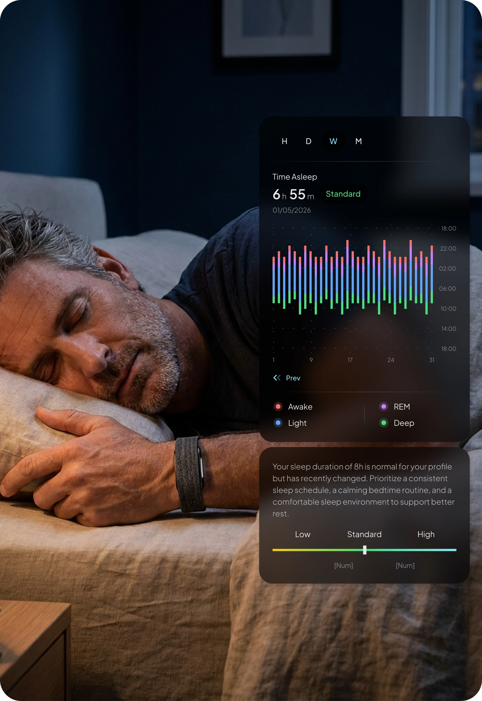 Hume app sleep quality screen