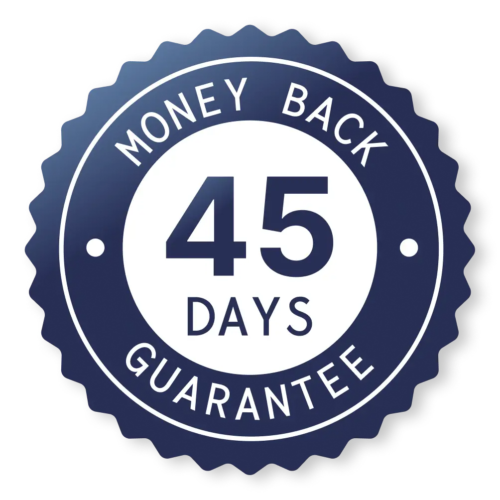 45-day money-back guarantee badge